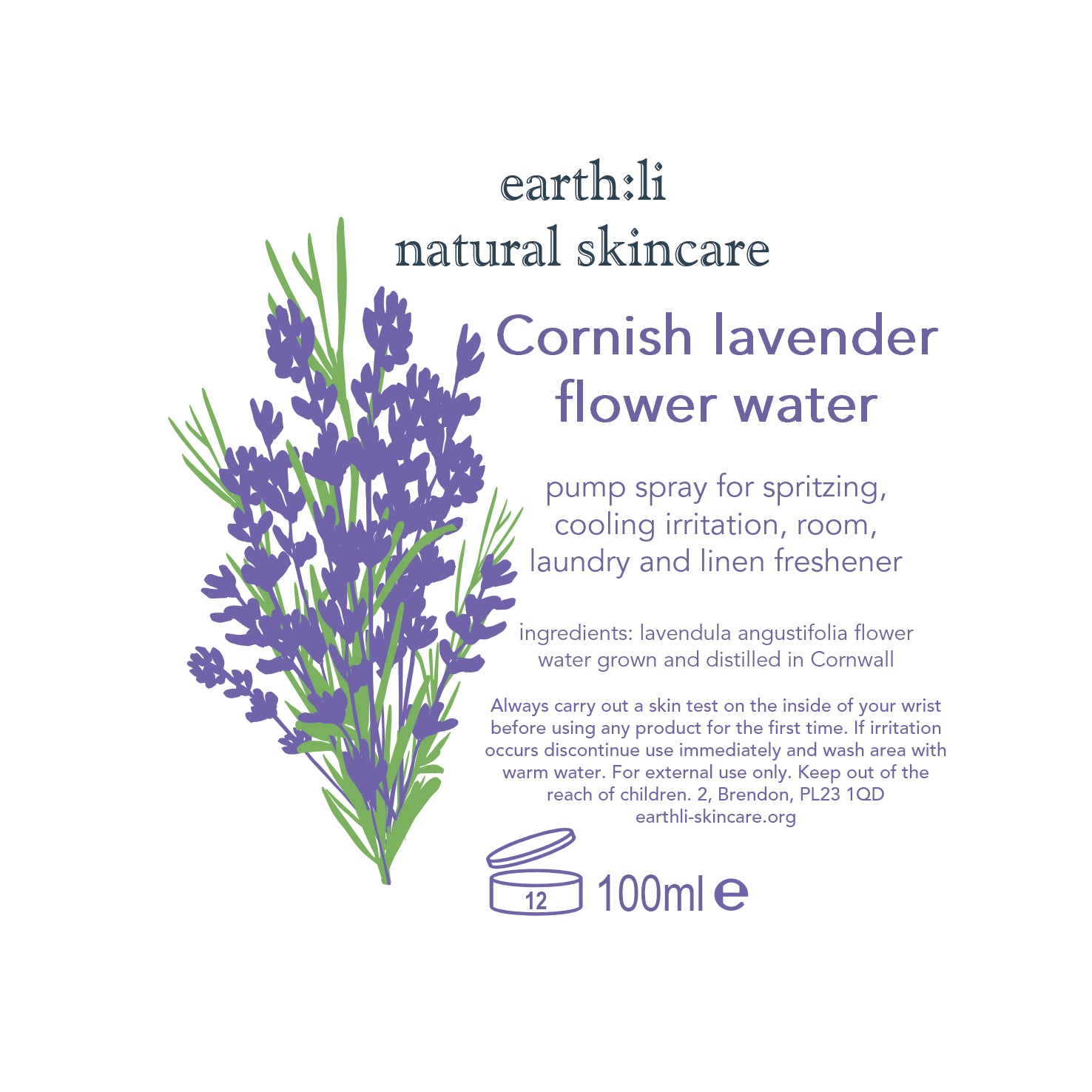 Lavender water label